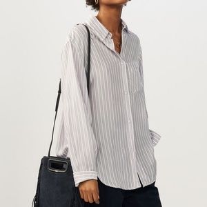 Maje Split Sleeve Pinstripe Shirt